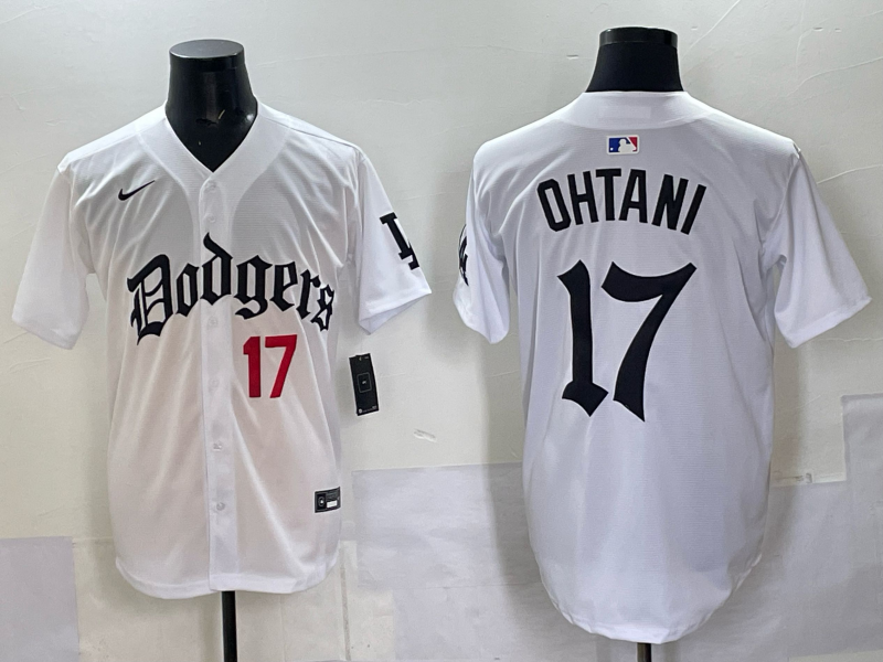 Men Los Angeles Dodgers #17 Ohtani white Nike 2025 MLB jersey 004